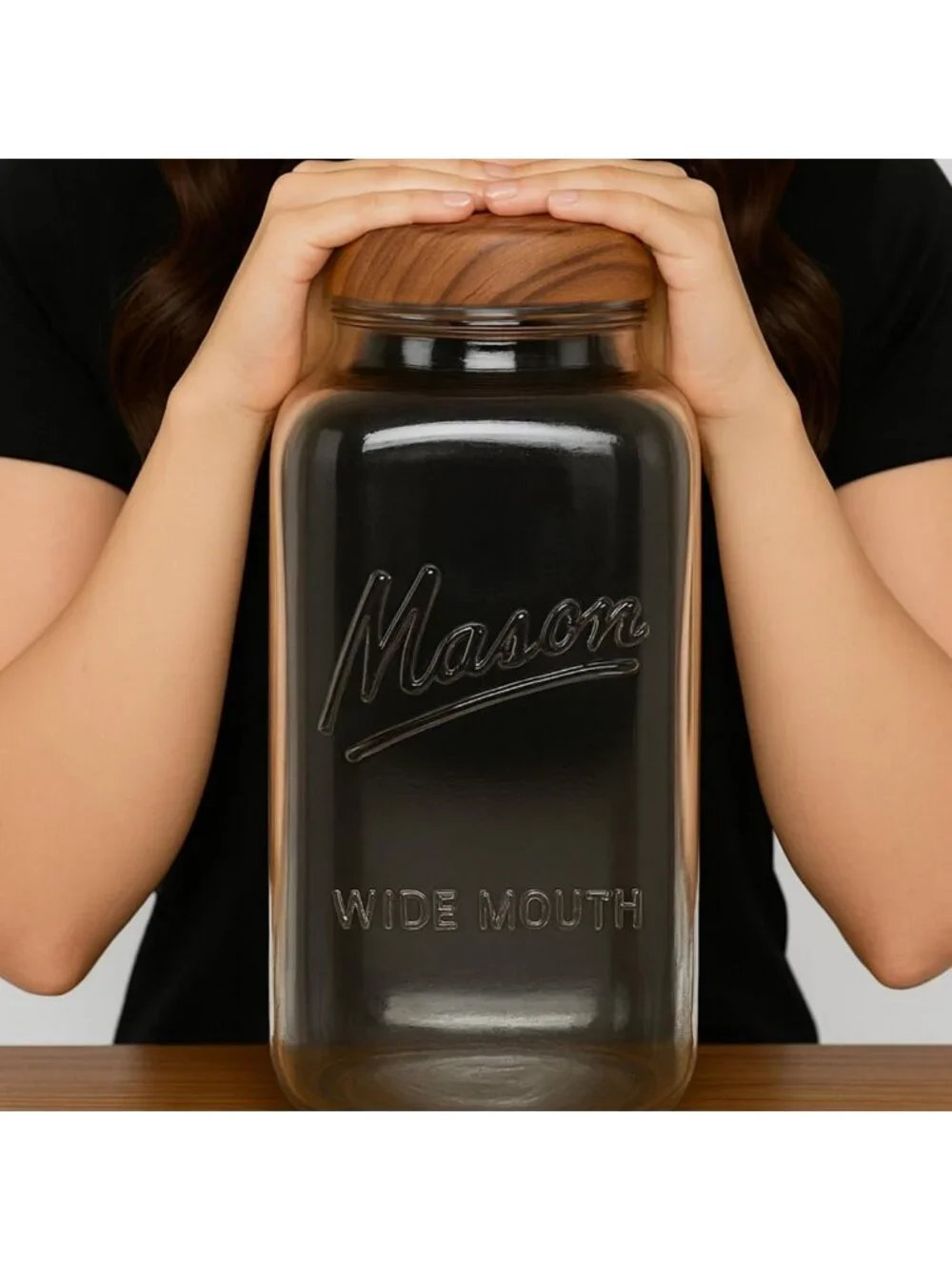 2 Gallon Glass Mason Jar with Airtight Lid – Wide Mouth Storage for Pantry